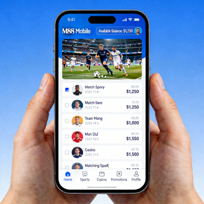 Tampilan aplikasi M88 Mobile yang dioptimalkan untuk smartphone